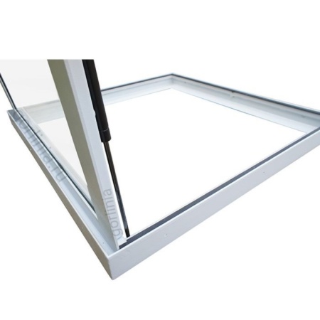 Петлевая сторона люка напольного со стеклом в дверце