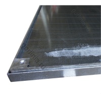 Замок люка под террасную доску декинг из оцинкованной стали на петлях с кантом под настил ДПК